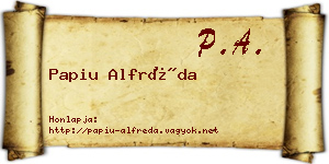 Papiu Alfréda névjegykártya